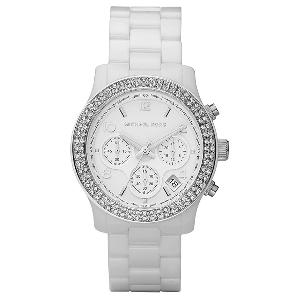 White Ceramic Swarovski Crystal Michael Kors Watch